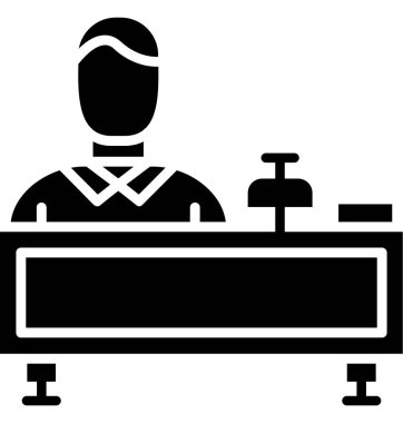 Her Kullanım İçin Resepsiyonist, Basit Vektör Simgesi