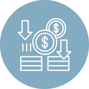 İş ve finans çizgisi ikonu, vektör. Finans ve yatırım kavramı işareti. özet sembolü, doğrusal illüstrasyon