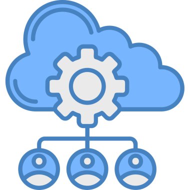 Bulut hesaplama simgesi vektör illüstrasyonu