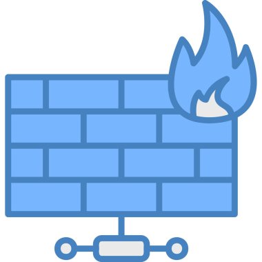 Firewall simge rengi dış hat vektörü