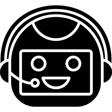 Kulaklıklı sevimli bir çizgi film karakterinin vektör çizimi