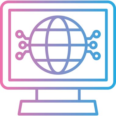 Bilgisayar. Web simgesi basit illüstrasyon