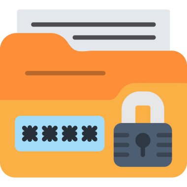 Güvenli parola kilidi simgesi düz biçimli