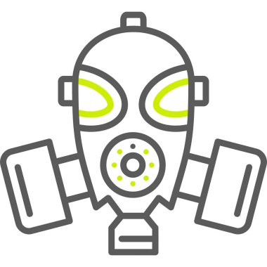 gaz maskesi simgesi, vektör çizim