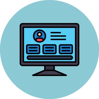 monitör simgesini, basit vektör çizim