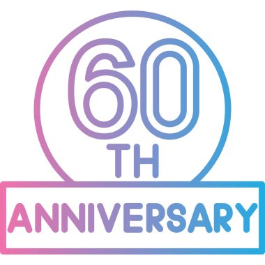 60. yıl dönümü kutlaması, 60 yıllık vektör logosu tasarımı şablonu.