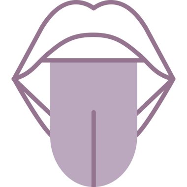 Dudak simgesi olan kadın. Dudakları, ağzı ve dili olan kadın ağzı..