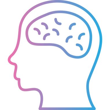 Beyin. Web simgesi basit illüstrasyon