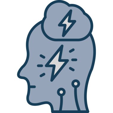 Beyin. Web simgesi basit illüstrasyon