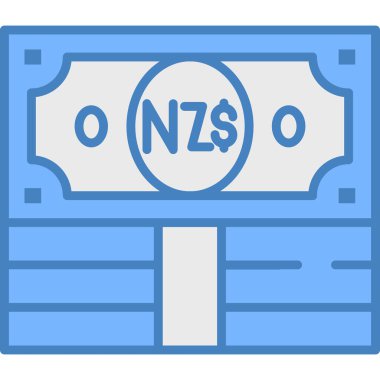 Yeni Zelanda para simgesinin vektör düz çizimi