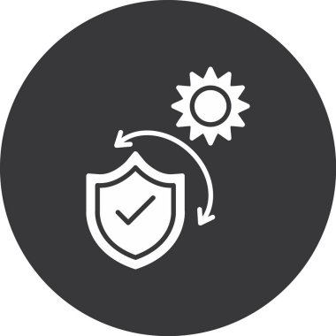 Koruma kalkanı simgesinin vektör illüstrasyonu