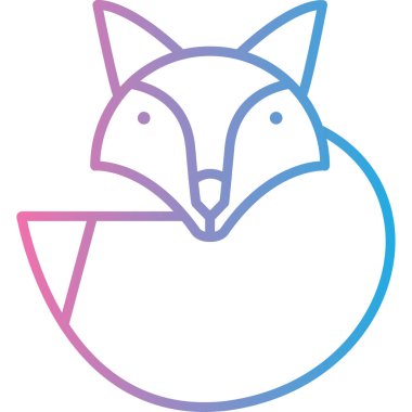 Tilki başı simgesinin vektör illüstrasyonu