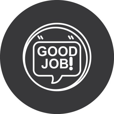 İyi iş simgesi, ince çizgi biçimi, doğrusal vektör, web tasarımı, işaret, dış hat sembolü, beyaz arkaplan. eps 1.