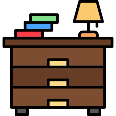 Kitaplık. Web simgesi basit illüstrasyon