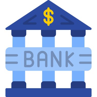 banka simgesi vektör illüstrasyonu