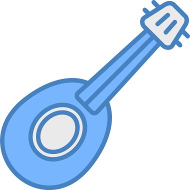 filedoutline tarzında akustik gitar müzik simgesi