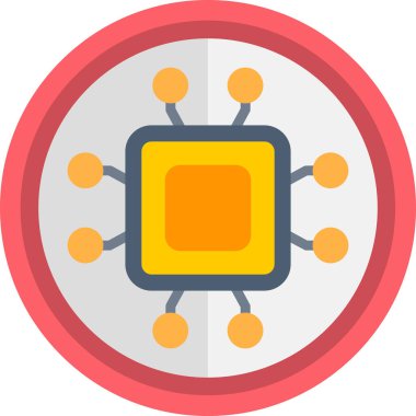 çip simgesi, vektör illüstrasyonu, beyaz arkaplanda tasarım