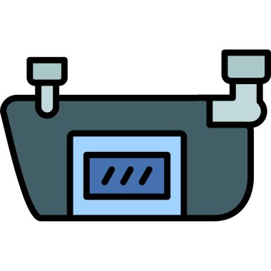 Klima simgesi renk ana hatları vektörü