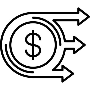 Para doları simge vektör çizim