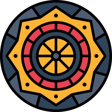 Tekerlek. Web simgesi vektör illüstrasyonu