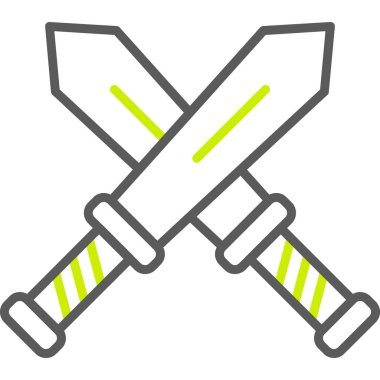 çapraz kılıç. Web simgesi basit illüstrasyon