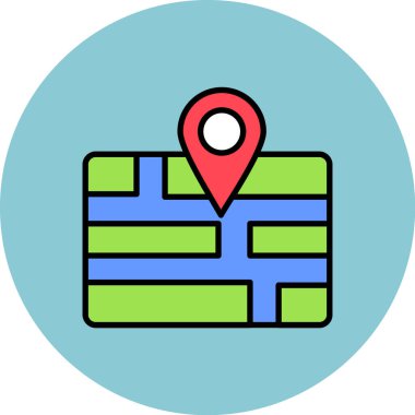 konumu simgesi harita, illüstrasyon vektör