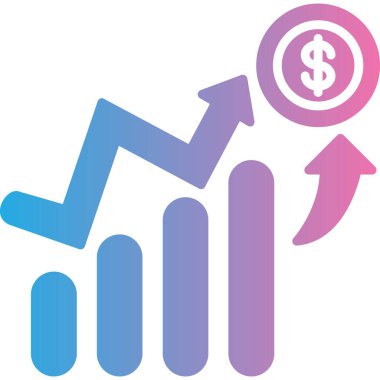 Dolar büyüme tablosu. Web simgesi basit illüstrasyon