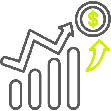 Büyüme çubuğu vektör simgesi. biçim iki renkli düz sembol, yumuşak açılar ve yuvarlak açılar, beyaz arkaplan.