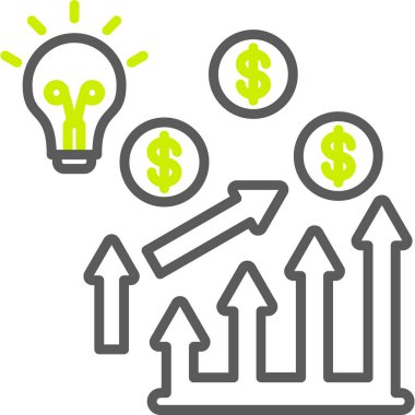 finansal fikir düz vektör simgesi