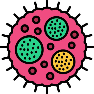 Coronavirus covid 19 simgesi, düz tasarım