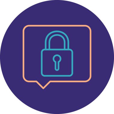 vektör asma kilit simgesi, güvenlik konsepti çizimi