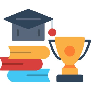 Mezuniyet başlığı düz simgesi