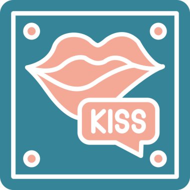 Öptüm. Web simgesi basit illüstrasyon