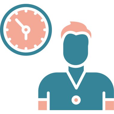 zaman vektör simgesi. Beyaz arkaplanda izole edilmiş basit düz illüstrasyon.