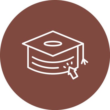 Mezuniyet şapka simgesi. vektör çizim