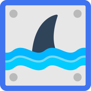 Köpekbalığı simgesi, vektör illüstrasyonu