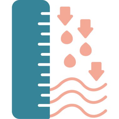 termometre düz simge, vektör çizimi