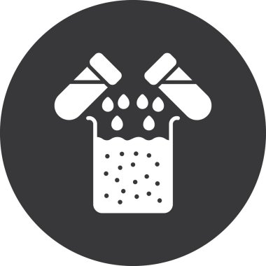 Su vektör simgesini düşürür. biçim düz yuvarlak sembol, gri renk, yuvarlak açılar, beyaz arkaplan