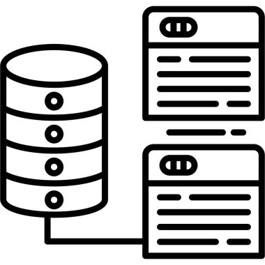 veritabanı sunucu simgesi, basit illüstrasyon