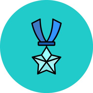 Madalya ikon vektör illüstrasyonu