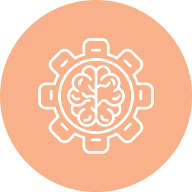 Beyin. Web simgesi basit illüstrasyon