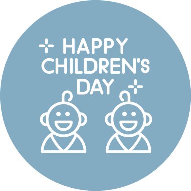 Mutlu Çocuk Günü ikonu, vektör illüstrasyonu