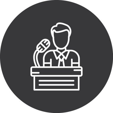 Modern ofis ikonundan yoksun vektör illüstrasyonu