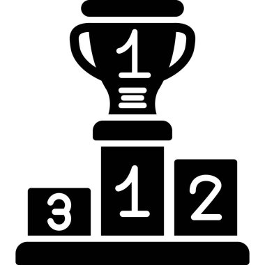 Moda stili izole edilmiş arkaplanda kazanan podyum simgesi