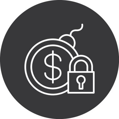 Kilitli para çantası, vektör illüstrasyon tasarımı