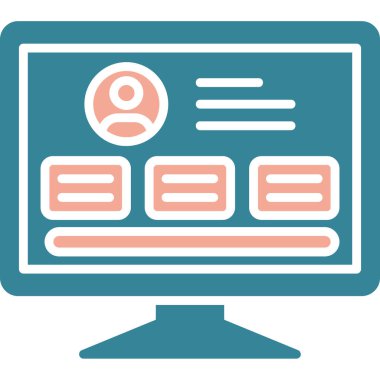 Monitör. Web simgesi basit illüstrasyon