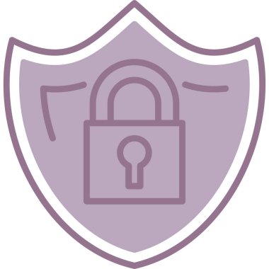 beyaz arkaplanda izole edilmiş kilit simgesi ve vektör illüstrasyonu