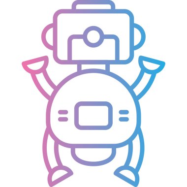 robot. Web simgesi basit illüstrasyon