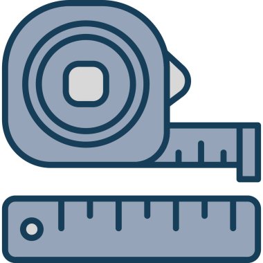 cetvel ölçek yapı simgesi doldurulmuş dış hat biçimi