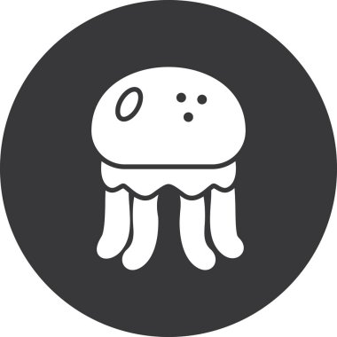 Denizanası. Web simgesi basit illüstrasyon